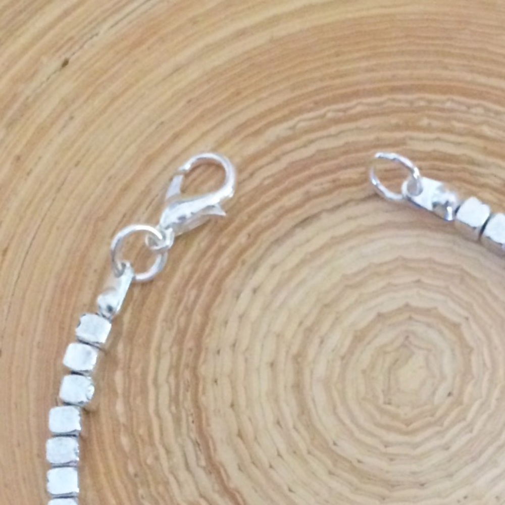 Turquoise silver cube bracelet - Picture 3 of 5